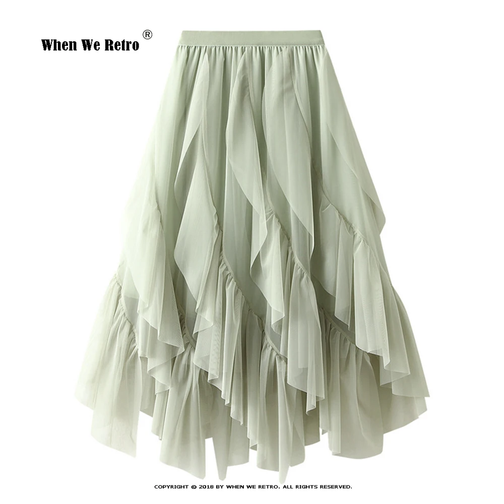 Autumn Ruffle Gauze Skirt Women's Irregular Pleated Cake Skirts Korean Black Green High Waist Long Tutu Mesh Tulle Skirt VD3292
Autumn Ruffle Gauze Skirt Women's Irregular Pleated Cake Skirts Korean Black Green High Waist Long Tutu Mesh Tulle Skirt VD3292