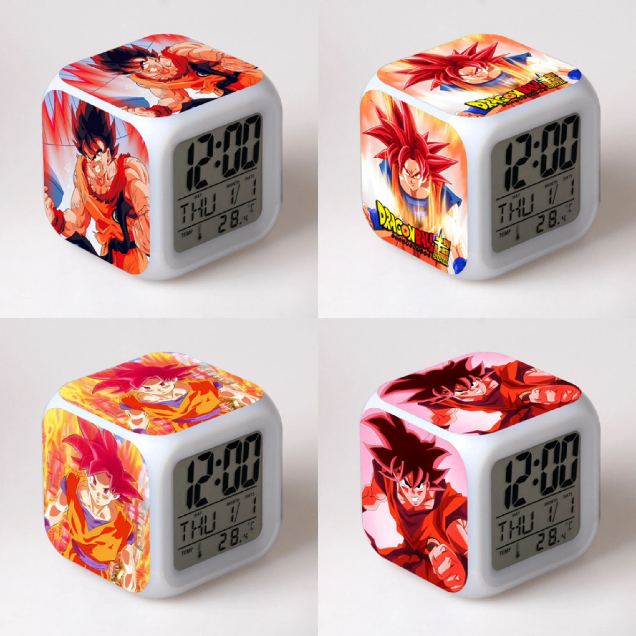 Cartoon Goku Dragon Ball Alarm Clock Growing LED Color Change Digital Light PVC Figure Toys for Kids Birthday Gift
Cartoon Goku Dragon Ball Alarm Clock Growing LED Color Change Digital Light PVC Figure Toys for Kids Birthday Gift