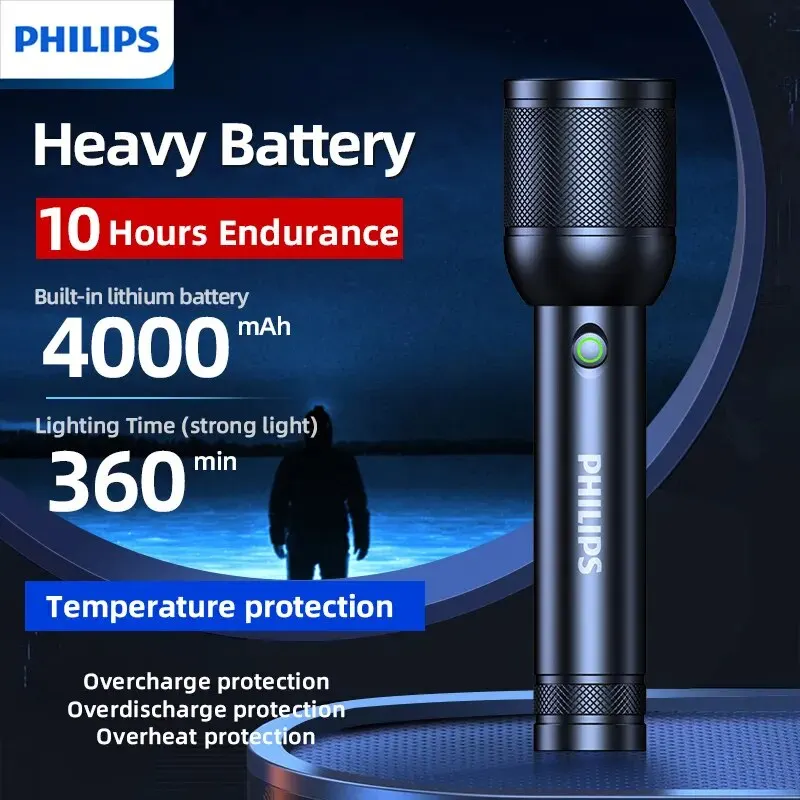 

Philips 3200 Lumen LED Flashlight 1000m Portable Powerful Bright Flashlights Camping Lamp for Outdoor Hiking Self Defense
