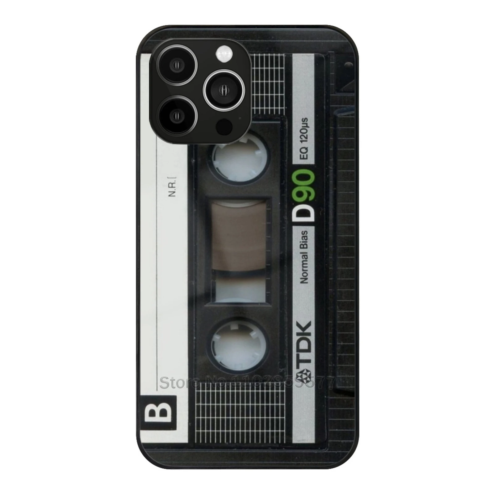 

Casette Tape Design Glass Case For Iphone 15 14 11 12 13 Pro Max X Xs Xr 6S 7 8 Plus Soft Edge Casette Tapes Music Anna Retro