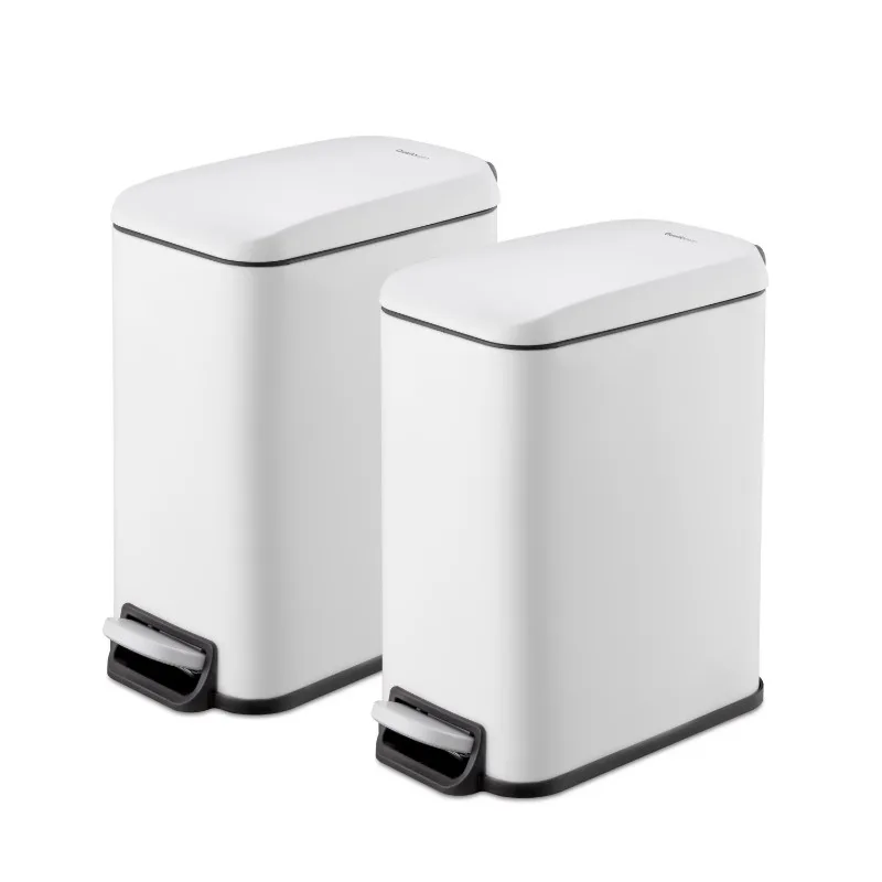Qualiazero Trash Can, 1.3 Gallon Slim Step On Bathroom Trash Can, Matte White, Pack of 2 Trash Cans
Qualiazero Trash Can, 1.3 Gallon Slim Step On Bathroom Trash Can, Matte White, Pack of 2 Trash Cans