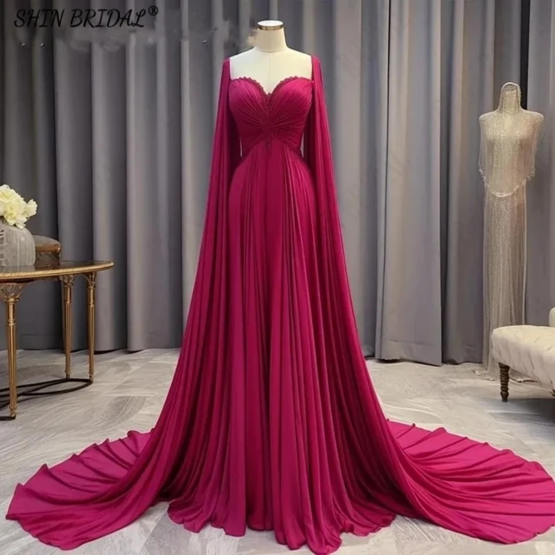 SHIN BRIDAL Chiffon Sweetheart Evening Dresses for Women Long Cape Sleeves Prom Dresses Floor-Length Backless Wedding Dresses
SHIN BRIDAL Chiffon Sweetheart Evening Dresses for Women Long Cape Sleeves Prom Dresses Floor-Length Backless Wedding Dresses