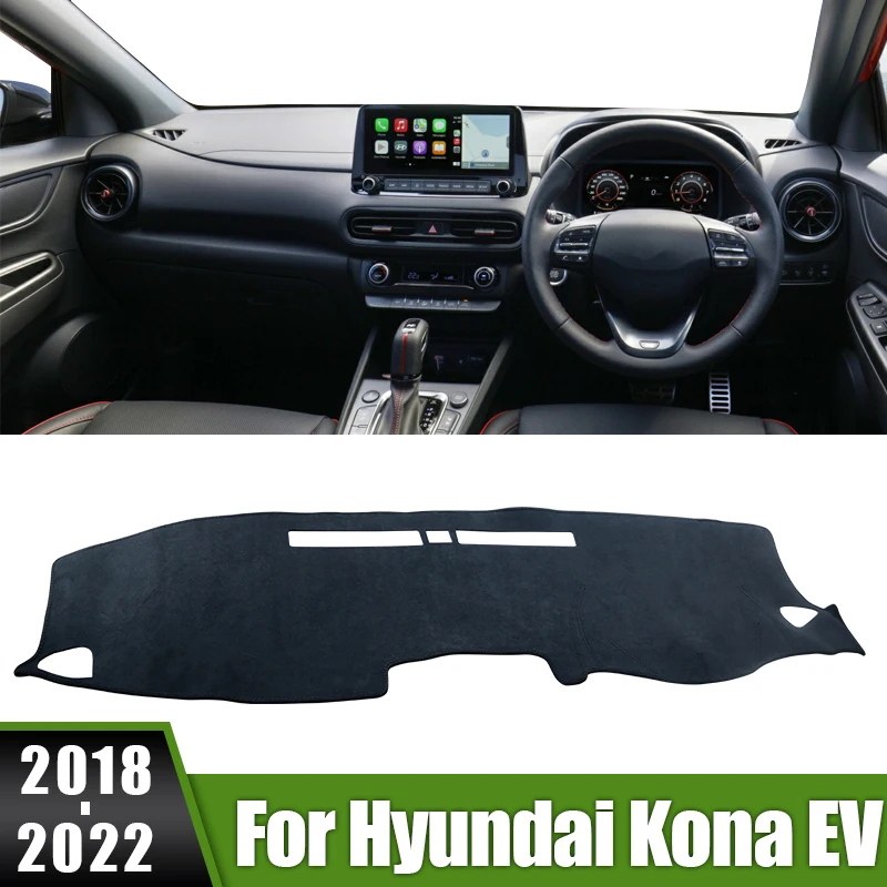 

For Hyundai Kona EV 2017 2018 2019 2020 2021 2022 Car Dashboard Cover Avoid Light Pad Sun Shade Mats Anti-UV Protector Accessory