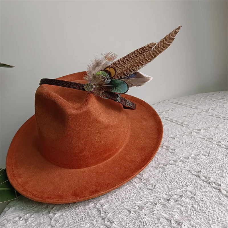 DIY Fedora Hat Caramel – Retro Jazz Small Turn-Up Hat