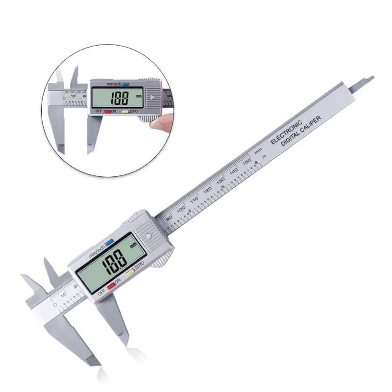 6inch Digital Vernier Calipers Lcd Electronic Caliper, Carbon Fiber Gauge, Height Measuring Tools Instruments Micrometer
6inch Digital Vernier Calipers Lcd Electronic Caliper, Carbon Fiber Gauge, Height Measuring Tools Instruments Micrometer