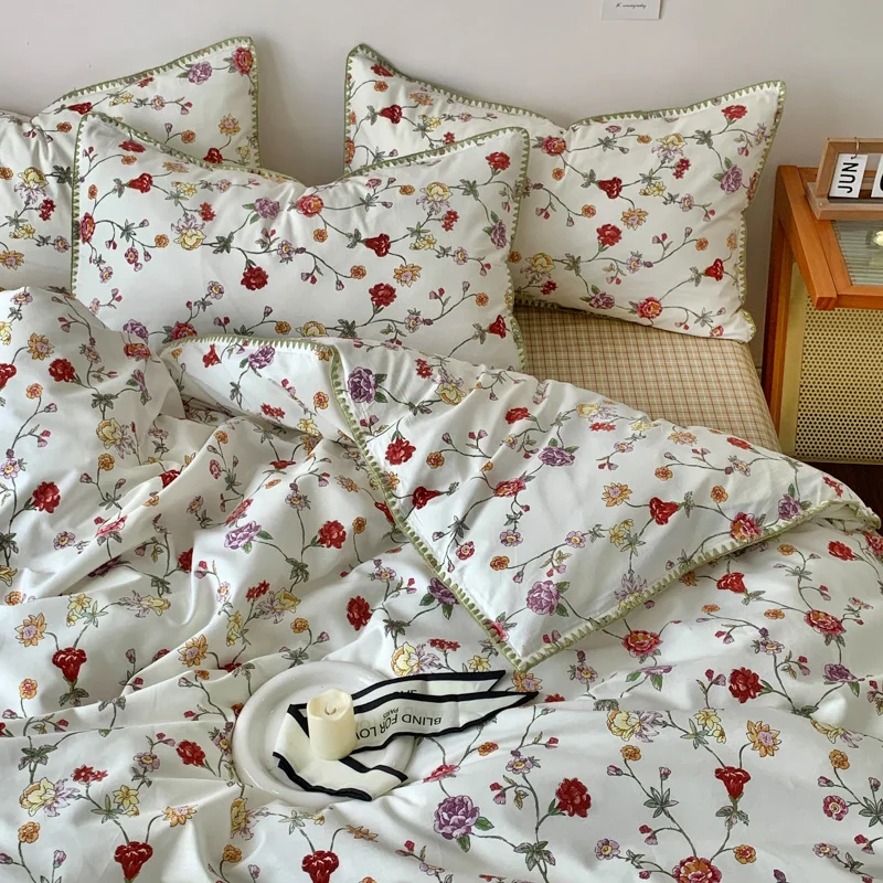 100% Cotton Rose Flowers Pattern Girls Bedding Set Simple Fresh Single Queen Duvet Cover Set Flat/Fitted Bed Sheet Pillowcases
100% Cotton Rose Flowers Pattern Girls Bedding Set Simple Fresh Single Queen Duvet Cover Set Flat/Fitted Bed Sheet Pillowcases