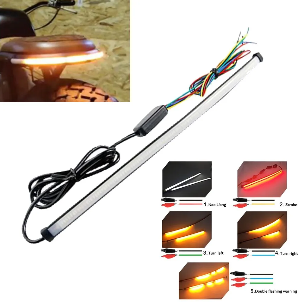 1x 30cm Motorcycle LED Flowing Lights Strip Sequential Switchback Tail Brake Turn Signal 12 V Motorcycle Signal Lamp Three Color
1x 30cm Motorcycle LED Flowing Lights Strip Sequential Switchback Tail Brake Turn Signal 12 V Motorcycle Signal Lamp Three Color