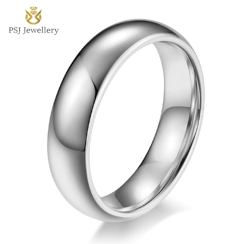 

PSJ Fashion Jewelry High Polished 4mm / 6mm / 8mm Simple Original Steel Color Tungsten Carbide Rings for Men Women Wedding