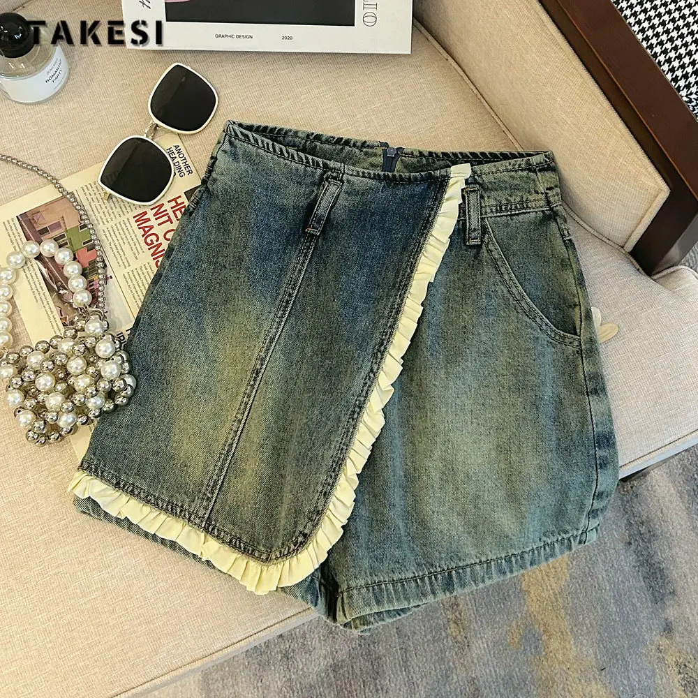 Korean Fashion Y2K Harajuku High Waist Street Style Jeans Shorts 2023 Summer Women's Sexy Ruffles Patchwork Slim Denim Shorts
Korean Fashion Y2K Harajuku High Waist Street Style Jeans Shorts 2023 Summer Women's Sexy Ruffles Patchwork Slim Denim Shorts