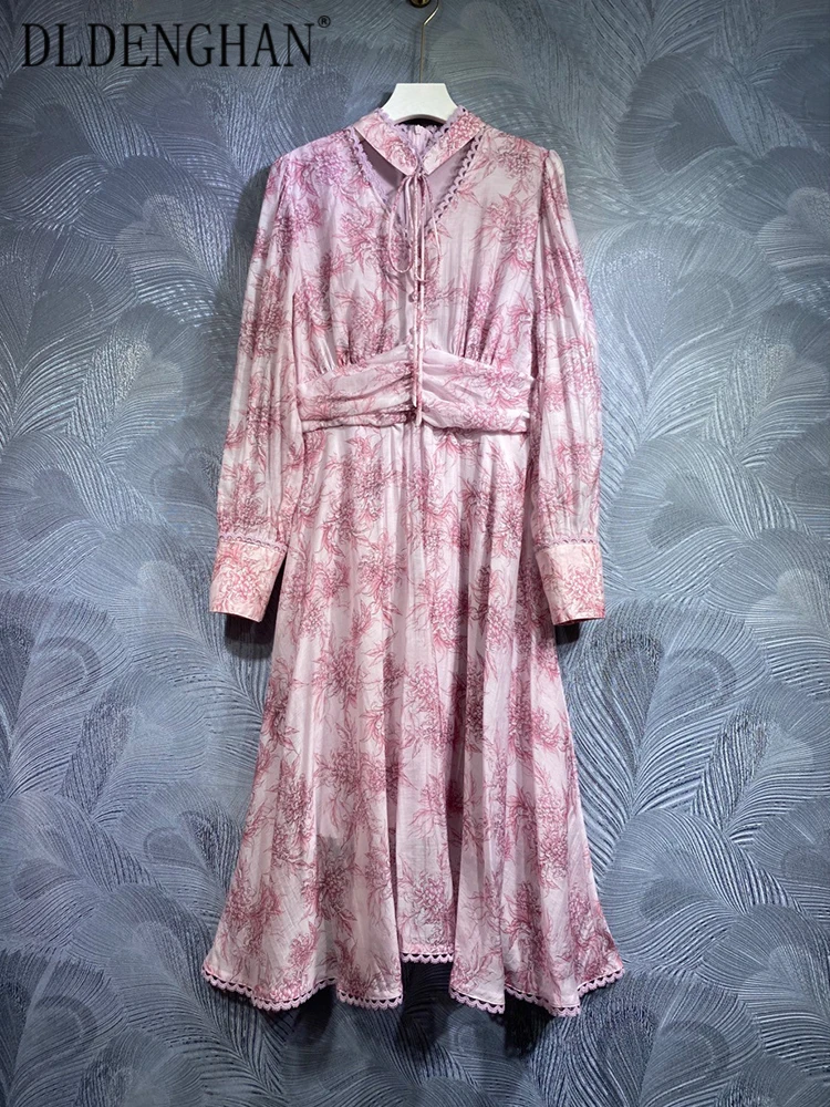 DLDENGHAN Autumn Dress Women Lace-up V-Neck Lantern Sleeve Folds Floral Print Vintage Party Midi Dresses Fashion Designer New
DLDENGHAN Autumn Dress Women Lace-up V-Neck Lantern Sleeve Folds Floral Print Vintage Party Midi Dresses Fashion Designer New