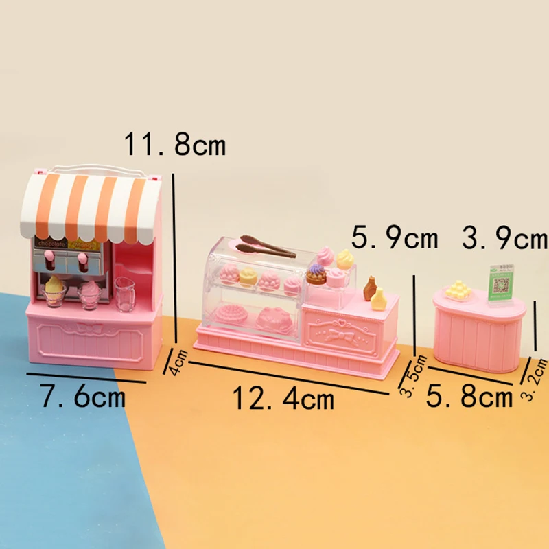 

1 Set Dollhouse DIY Mini Ice Cream Shop Model Toy Doll Houses Assemble Toy for Children Pretend Play Christmas Gifts
