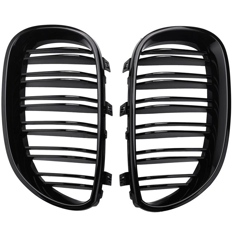 1 Pair Gloss Black Front Kidney Grill Double Slat Double Line Grille for BMW E60 E61 5 Series 2003-2010 Car Accessories Coupe
1 Pair Gloss Black Front Kidney Grill Double Slat Double Line Grille for BMW E60 E61 5 Series 2003-2010 Car Accessories Coupe