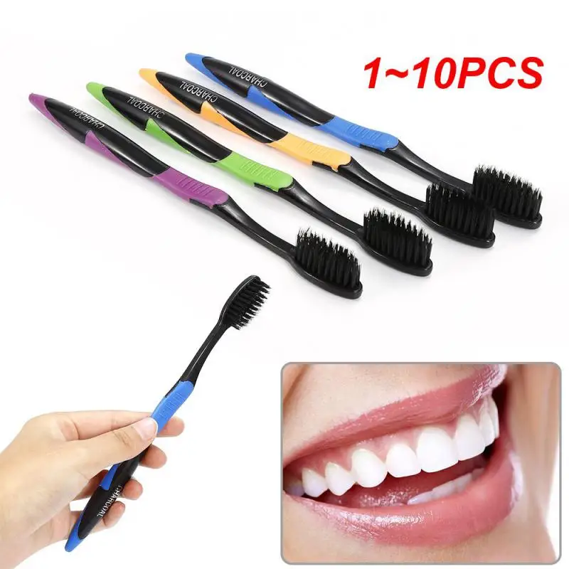 

1~10PCS Adults Bamboo Charcoal Toothbrush Soft Nano Bristle Adult Toothbrushes Healthy Cleaner Tooth Brush Set Dropshipping