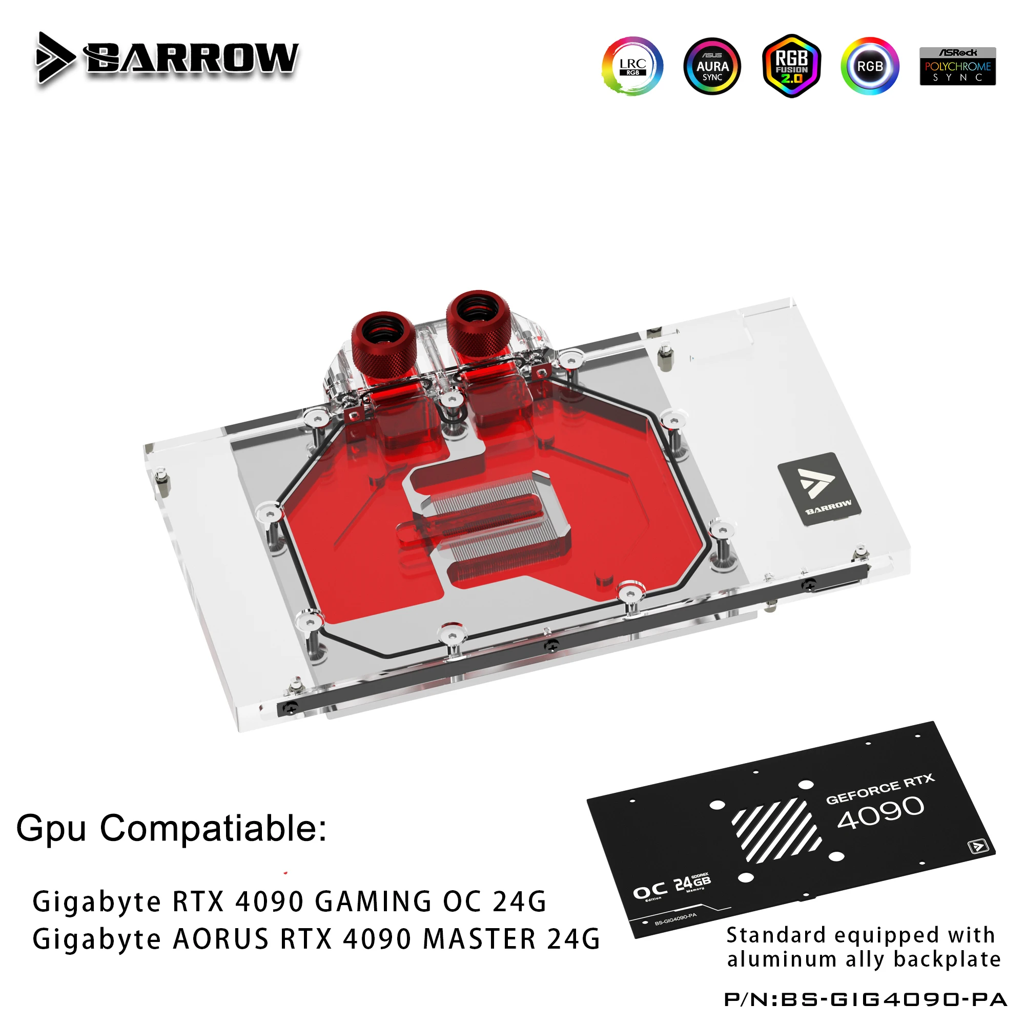 Barrow GPU Water Block For Gigabyte RTX 4090 GAMING OC 24G,AORUS RTX 4090 MASTER Card Cooler With Backplate,BS-GIG4090-PA
Barrow GPU Water Block For Gigabyte RTX 4090 GAMING OC 24G,AORUS RTX 4090 MASTER Card Cooler With Backplate,BS-GIG4090-PA