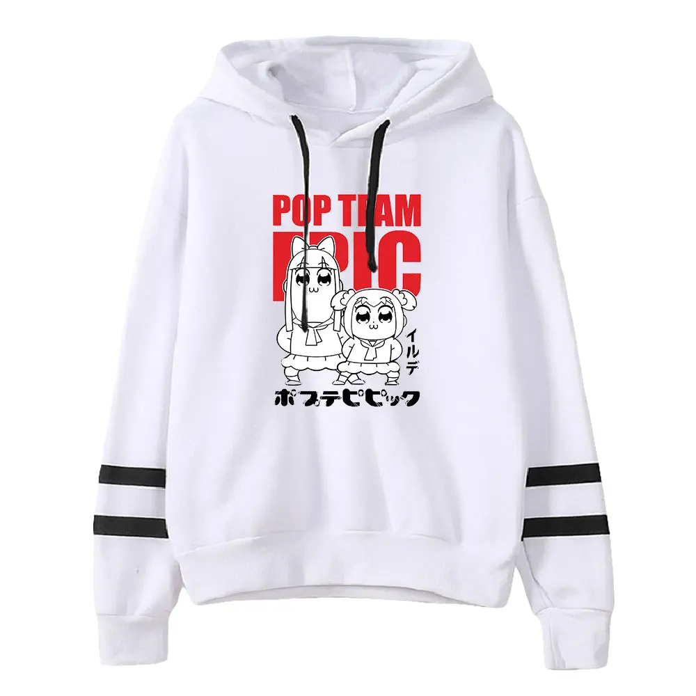 

Pop Team Epic Anime Unisex Pocketless Parallel Bars Sleeve Sweatshirts Women Men's Hoodie 2023 New Japan Manga Harajuku Clothes