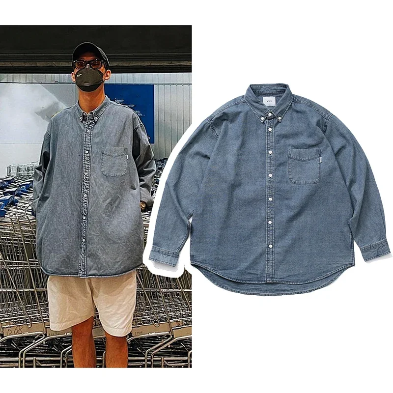 High Street WTAPS Shirts Blue Cotton Long-sleeved Denim Cardigan Tops Men Women Clothes Casual Loose Coat
High Street WTAPS Shirts Blue Cotton Long-sleeved Denim Cardigan Tops Men Women Clothes Casual Loose Coat
