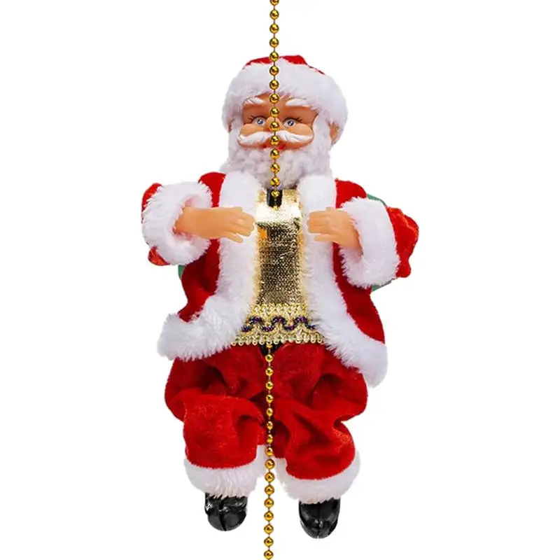 

Электрический Санта-Клаус, скалолазающая веревка, рождественские музыкальные игрушки Санта-Клаус для рождественской елки, подвесное украшение для дома