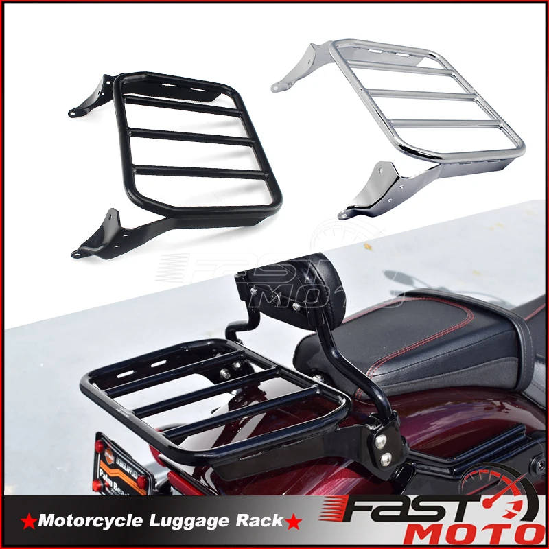 

Motorcycle Sissy Bar Backrest Luggage Rack Steel Rear Carrier 18-2020 for Harley Softail Fat Boy FLFB FLFBS Breakout FXBR FXBRS