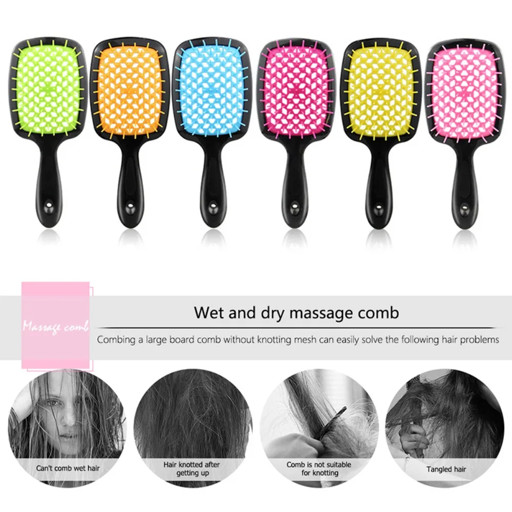 

Tangled Hair Comb Detangling Hair Brush Massage Combs Barber Comb Hollow Out Wet Curly Hair Brushes Salon Hair Styling Tools