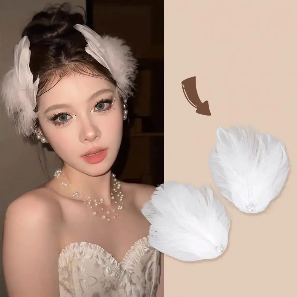 1 Pair 4cm White Feather Hair Clip Ballet Style Faux Pearl Artificial Swan Feather Hair Pins Wedding Bride Headpiece Christmas
1 Pair 4cm White Feather Hair Clip Ballet Style Faux Pearl Artificial Swan Feather Hair Pins Wedding Bride Headpiece Christmas
