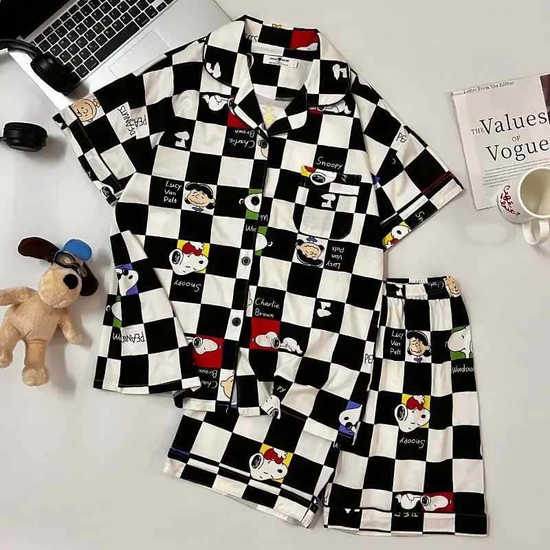 Kawaii Snoopy Пижама женская Милая мультяшная Милая хлопковая сетка с коротким рукавом летняя большая домашняя фурия набор подарок на день рождения
Kawaii Snoopy Пижама женская Милая мультяшная Милая хлопковая сетка с коротким рукавом летняя большая домашняя фурия набор подарок на день рождения