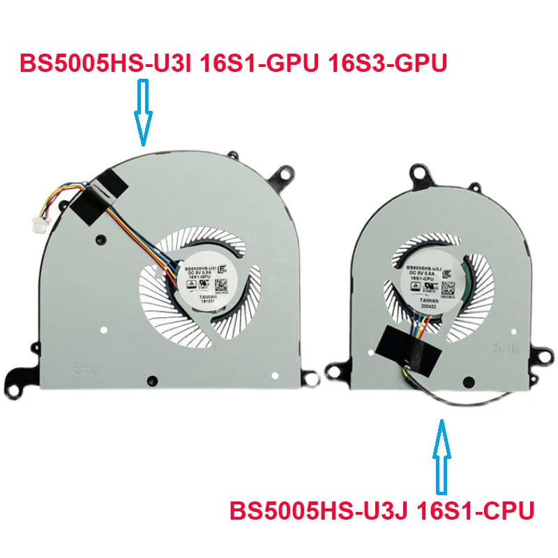 Laptop PS63 CPU GPU FAN For MSI PS63 Modern BS5005HS-U3J 16S1-CPU BS5005HS-U3I 16S1-GPU 16S3-GPU New Laptop PS63 CPU GPU FAN For MSI PS63 Modern BS5005HS-U3J 16S1-CPU BS5005HS-U3I 16S1-GPU 16S3-GPU New