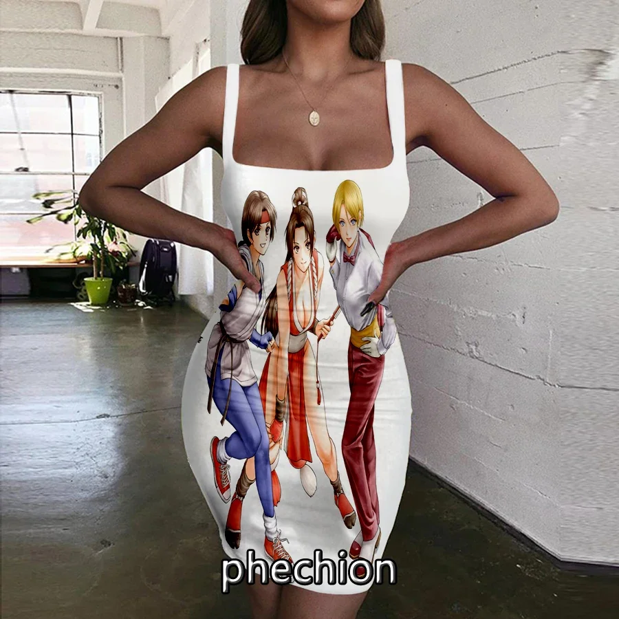 

phechion The King of Fighters 3D Print Dress Women Halter Sleeveless Fashion Ladies Dresses Novel Sexy Womens Clothing G29