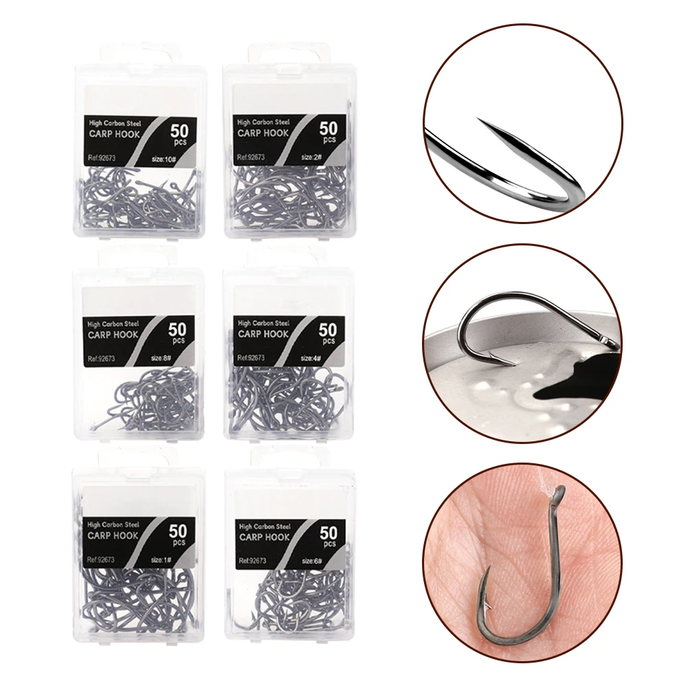 50pcs 1#2#4#6#8#10# High Carbon Stainless Steel Barbed Carp Fishing Hooksfishing Tool Accesseries For Fishing Enthusiasts
50pcs 1#2#4#6#8#10# High Carbon Stainless Steel Barbed Carp Fishing Hooksfishing Tool Accesseries For Fishing Enthusiasts