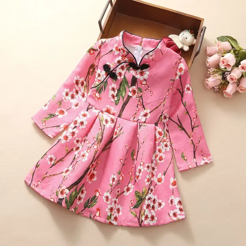 Fashion Girl Dress Spring Autumn Floral Cheongsam Chinese Dresses Princess Christmas Kids Chidlren Clothing Vestidos 3-8 Years
Fashion Girl Dress Spring Autumn Floral Cheongsam Chinese Dresses Princess Christmas Kids Chidlren Clothing Vestidos 3-8 Years