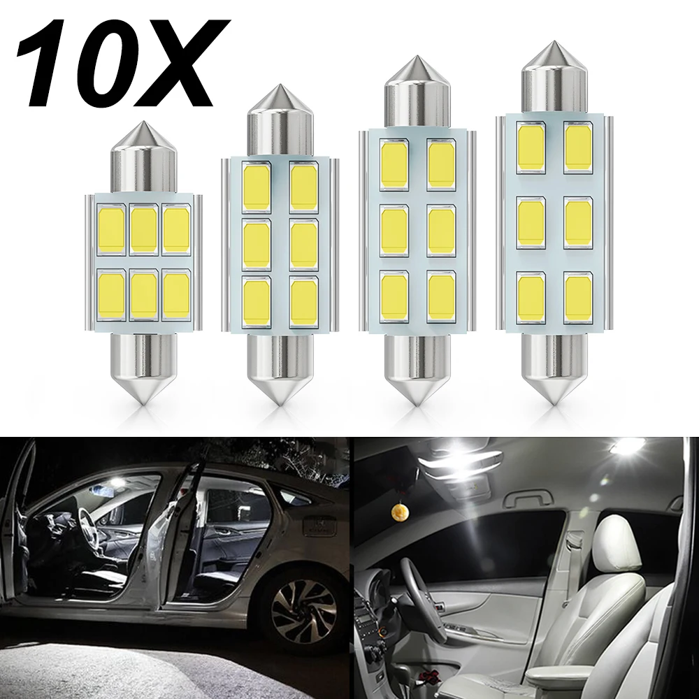 10x Car Interior Light White 31mm 36mm 39mm 41mm Car Festoon Light C5W C10W 5630 LED CANBUS Auto Interior Dome Lamp Reading Bulb
10x Car Interior Light White 31mm 36mm 39mm 41mm Car Festoon Light C5W C10W 5630 LED CANBUS Auto Interior Dome Lamp Reading Bulb