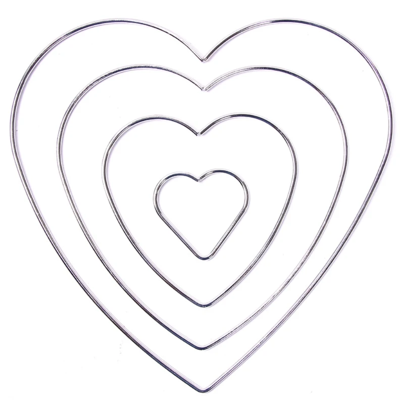 Silver Metal Heart Wreath Ring - DIY Macrame Craft Hoop 1 S08d2c6801c4d40dcb243883c0368e07aq