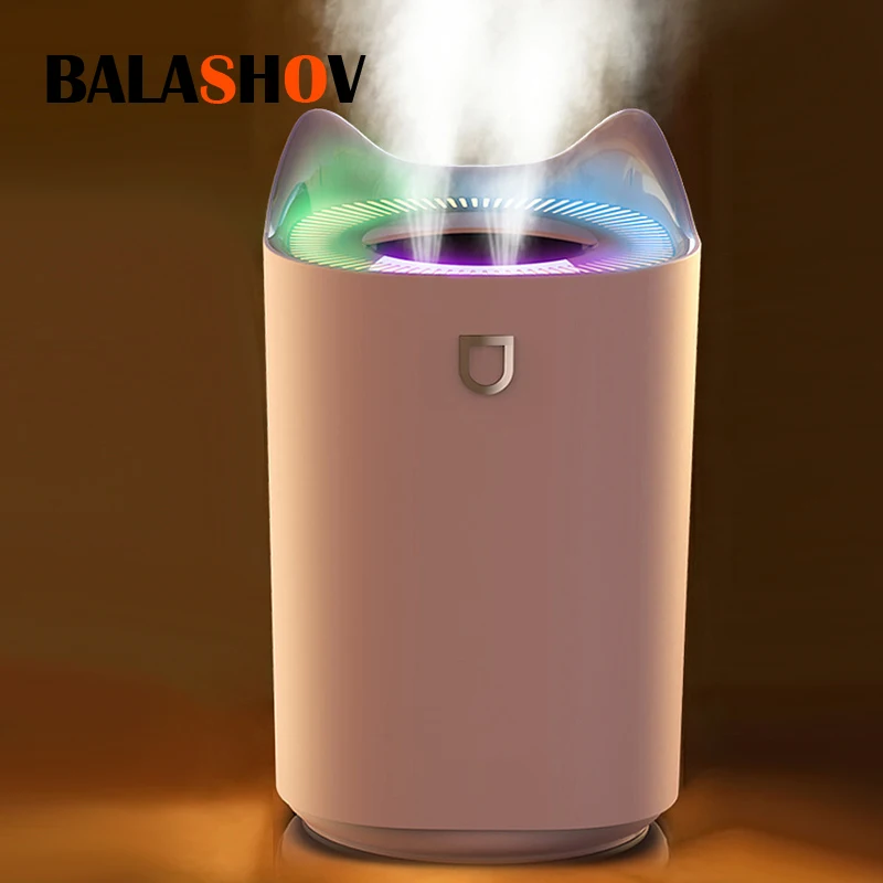 

3L Air Humidifier Electric Aroma Diffuser Double Colorful With Backlight Ultrasonic Cool Mist Spray Humidifiers Car Purifier