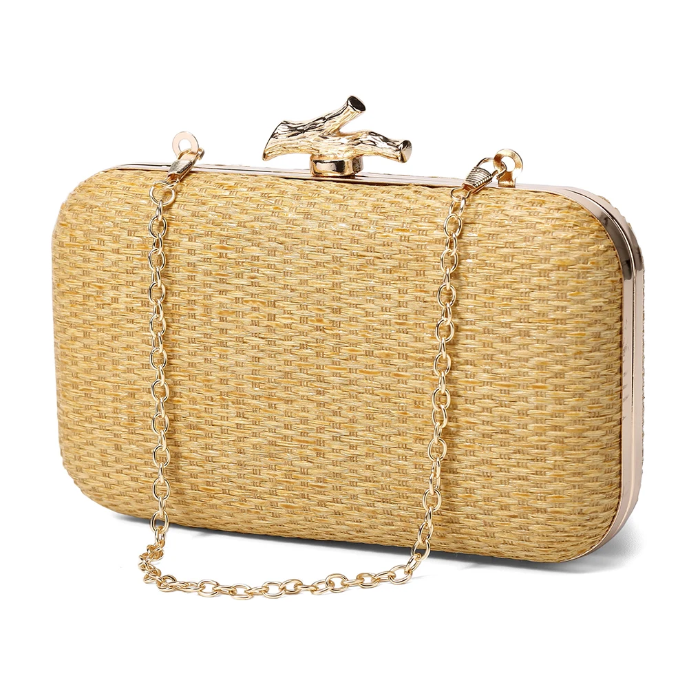 Women Straw Clutch Purse with Chain Strap Hand-Woved Evening Bag Versatile Crochet Crossbody Bag Female Party Wedding Bag
Women Straw Clutch Purse with Chain Strap Hand-Woved Evening Bag Versatile Crochet Crossbody Bag Female Party Wedding Bag