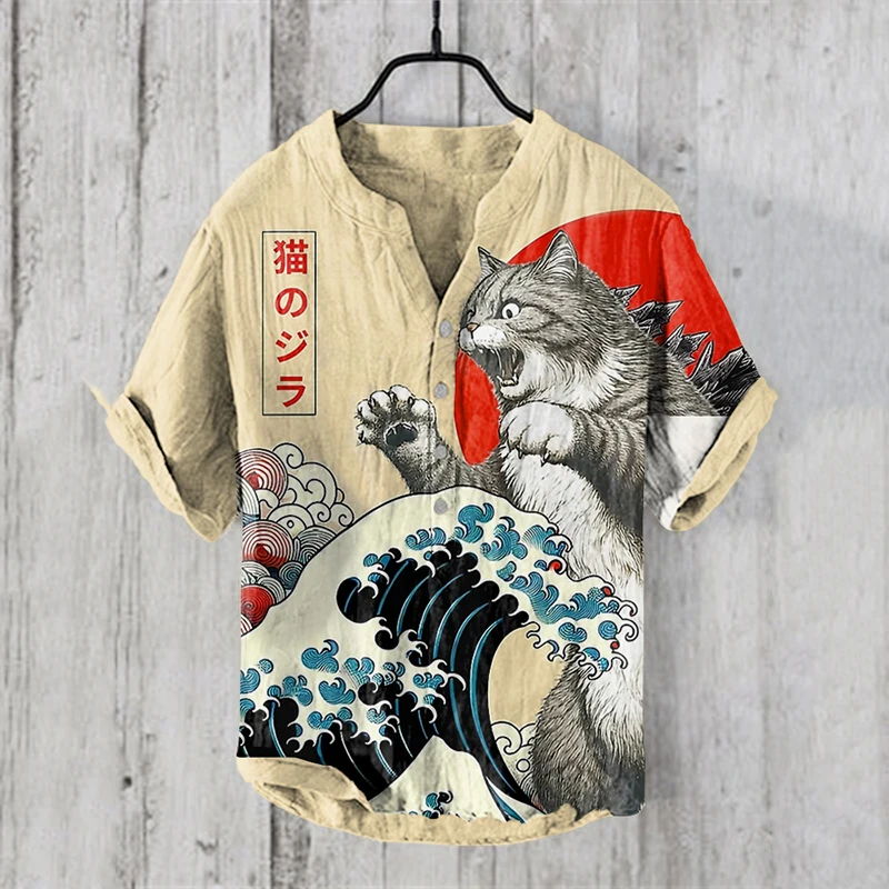 Men's spring and summer shirts with three buttons are hot selling. 3D digital printing casual short sleeved shirt and linen shir
Men's spring and summer shirts with three buttons are hot selling. 3D digital printing casual short sleeved shirt and linen shir