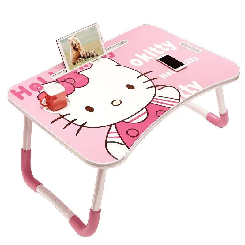 

60Cm Anime Hello Kitty Table Bed Kawaii Pink Kt Cat Folding Table Ins Cute Computer Desk Cartoon Dormitory Bedroom Study Table