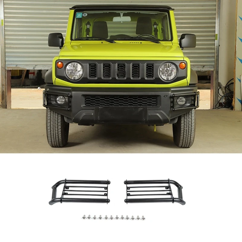 

2 Piece Black Car Front Fog Light Lamp Trim Decoration Frame Cover Fit For Suzuki Jimny 2019 2020 2021 2022