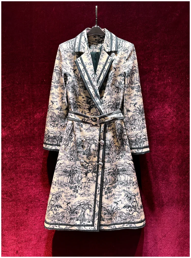 European and American women's dress 2023 winter new Long-sleeved suit collar double-breasted belt landscape print trench coat
European and American women's dress 2023 winter new Long-sleeved suit collar double-breasted belt landscape print trench coat