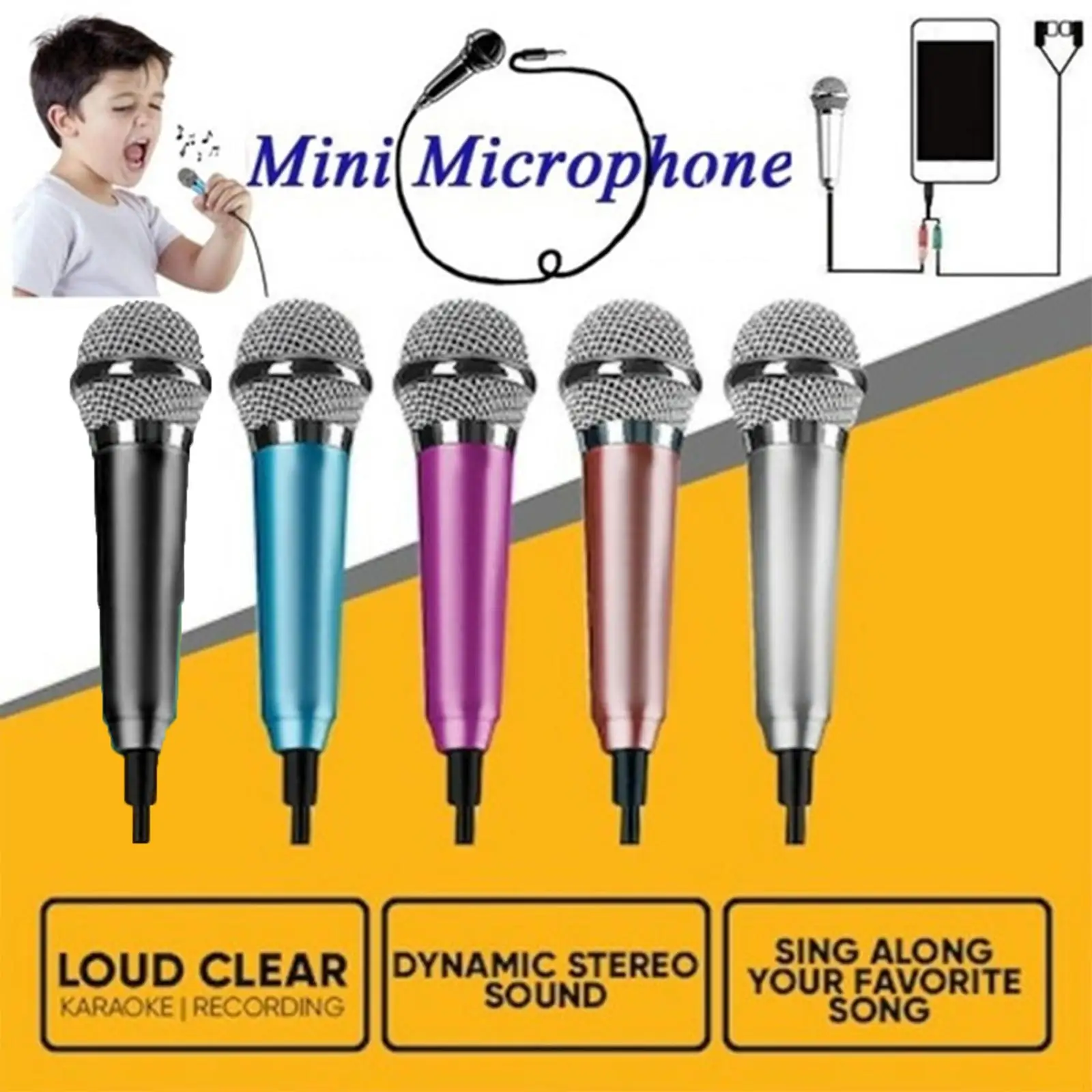 3.5mm Stereo Studio Mic KTV Karaoke Microphone For Smart Phone Laptop PC Desktop Handheld Audio Microphone K Song Artifact I7D6
3.5mm Stereo Studio Mic KTV Karaoke Microphone For Smart Phone Laptop PC Desktop Handheld Audio Microphone K Song Artifact I7D6