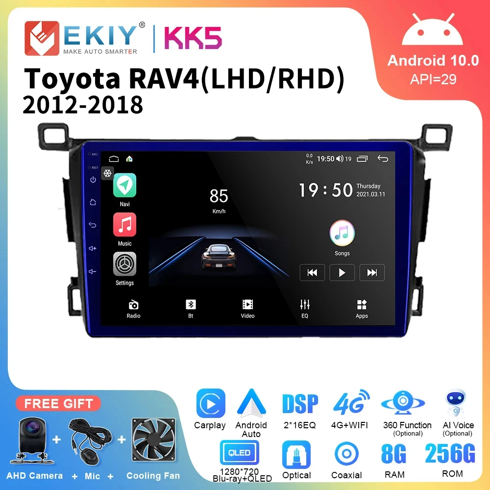

EKIY KK5 2Din Android Car Radio Carplay For Toyota RAV4 2012 - 2018 Multimedia Video Player GPS Navi Autoradio Head Unit Stereo