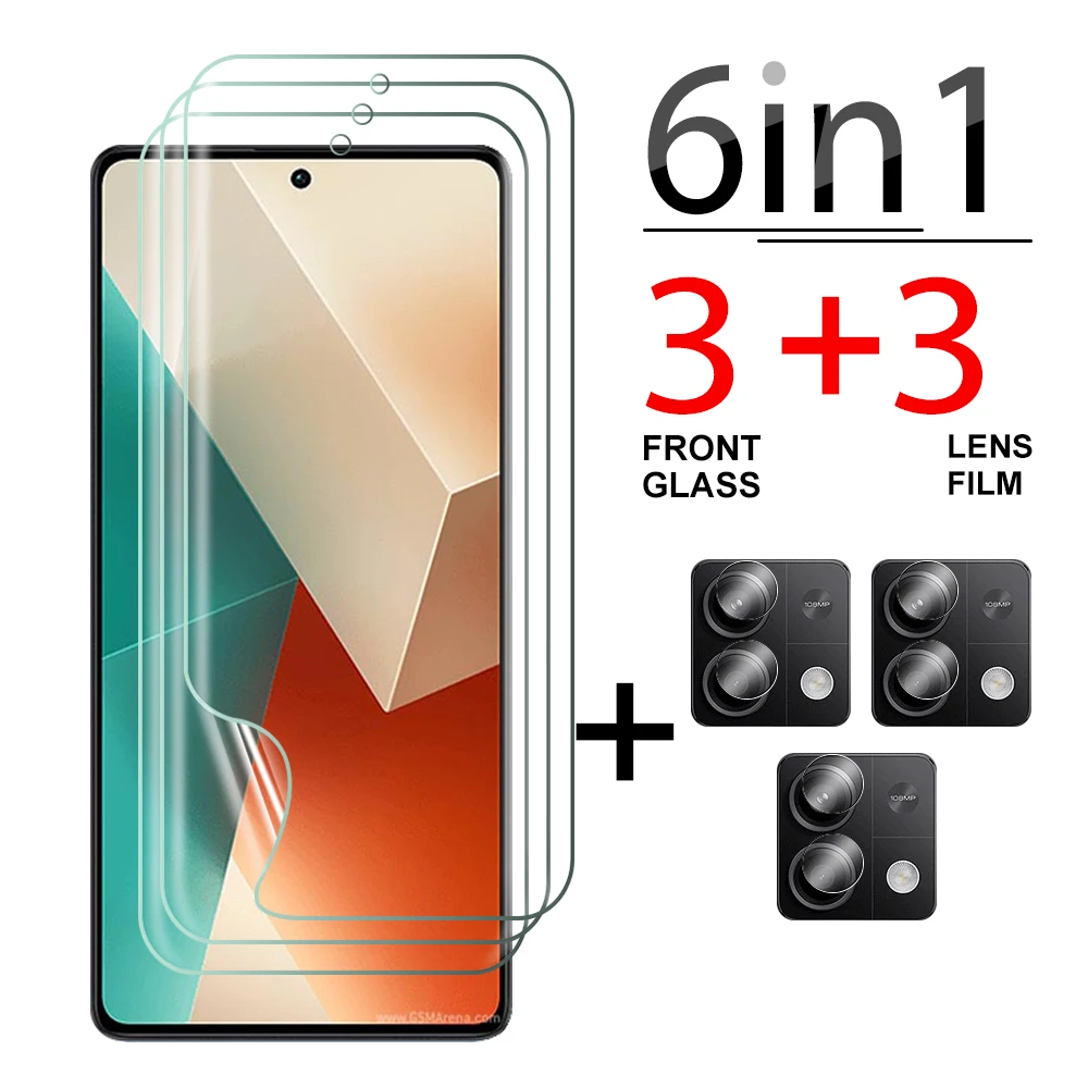 

6in1 HD Camera Lens Protective Glass For Xiaomi Redmi Note 13 Pro plus protective Film note13 13pro 4G 6.67 inches hydrogel film