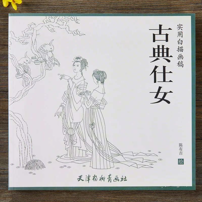 Chinese Ink Brush Painting Book GongBi Beautiful Woman Famous Draft Of A Sketch In White 
Chinese Ink Brush Painting Book GongBi Beautiful Woman Famous Draft Of A Sketch In White