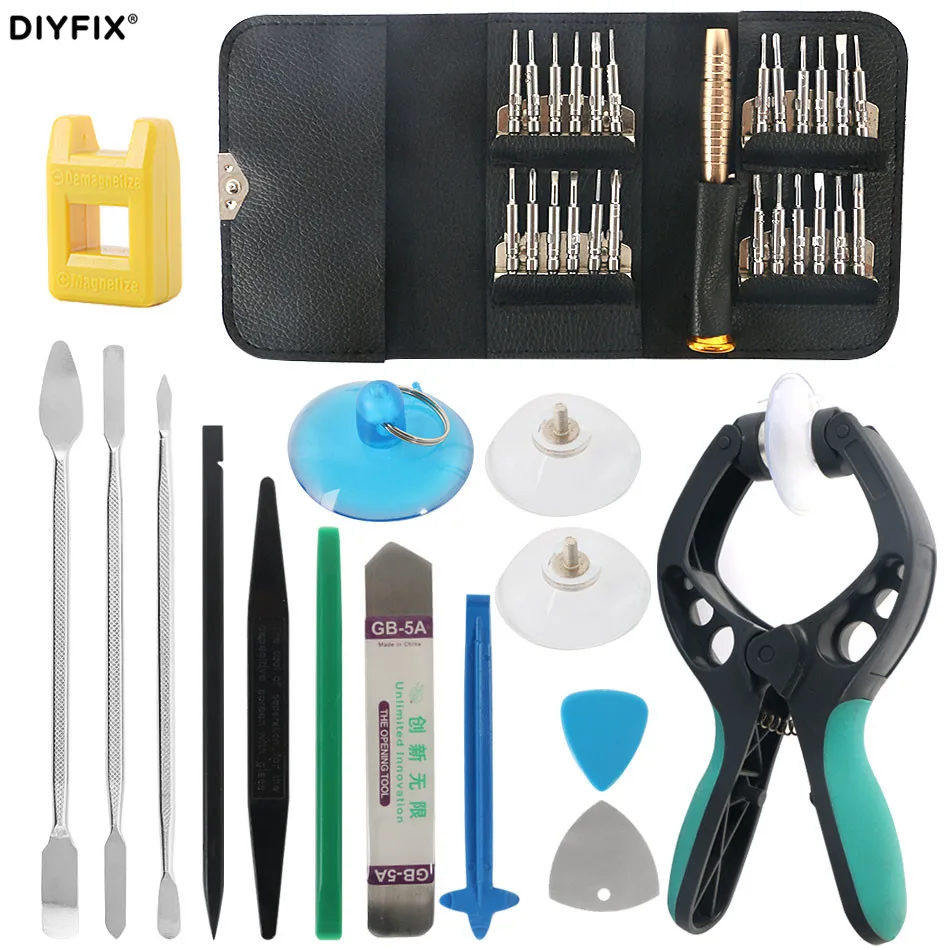 

DIYFIX 38 in 1 Mobile Phone Screen Opening Pliers Repair Tools Kit Screwdriver Pry Disassemble Tool Set for iPhone Samsung Sony