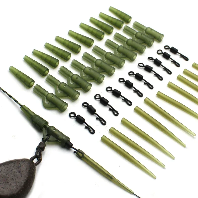 

40pcs/Set Carp Fishing Safety Lead Clip Rig Tail Rubber Swivels For Carp Fishing Rigs Kit Carp Coarse Fish Tackle Accessories