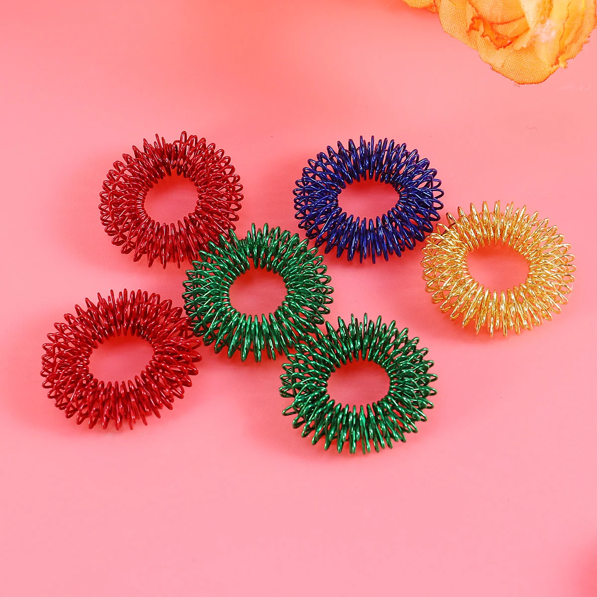 

Spiky Sensory Massage Rings Finger Acupressure Ring Hand Fidget Toy Stress Reducer for Autism Adults ADHD Kids
