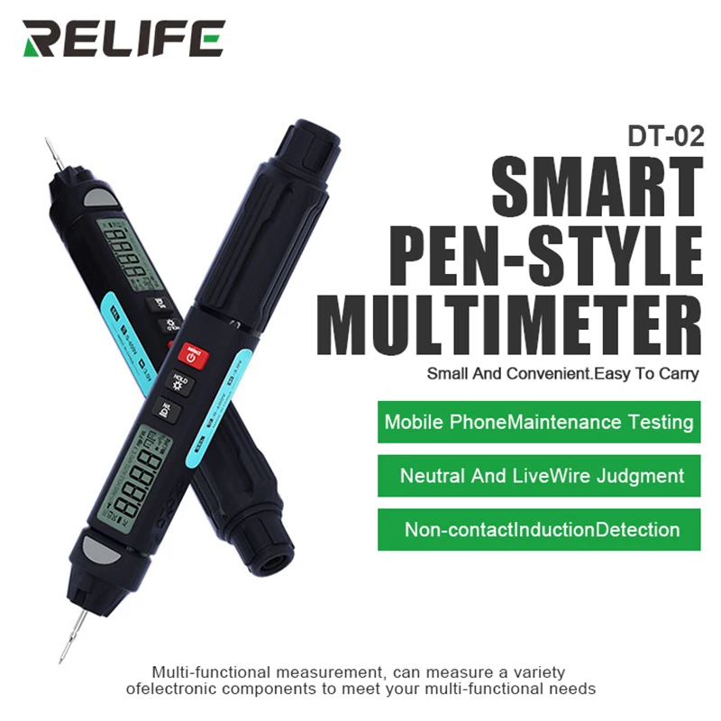 RELIFE DT-02 Smart Pen-type Multimeter AC/DC voltage Multi-function measurement For mobile Phone Repair
RELIFE DT-02 Smart Pen-type Multimeter AC/DC voltage Multi-function measurement For mobile Phone Repair