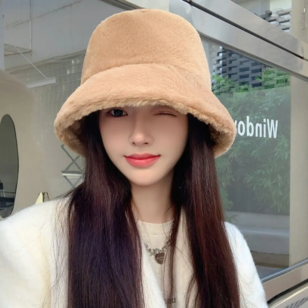 Faux Fur Bucket Hat Fashion Warm Soft Flat Top Cap Solid Color Winter Hat Women Lady
Faux Fur Bucket Hat Fashion Warm Soft Flat Top Cap Solid Color Winter Hat Women Lady
