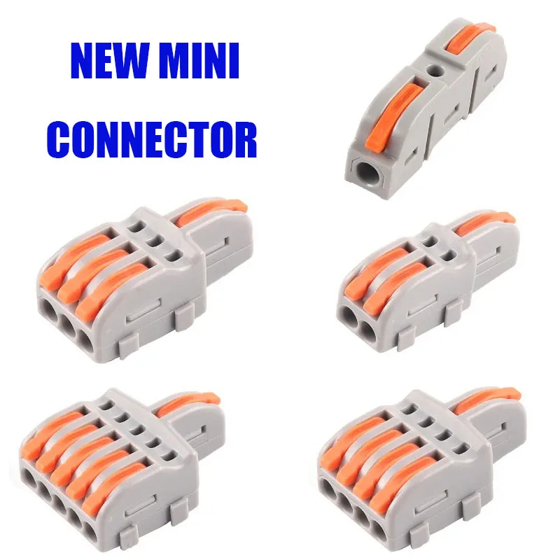 

20PCS Mini Quick Cable Compact Splitter Universal Conductor Wiring Terminal With Lever Terminal Block Push-in Wire Connector