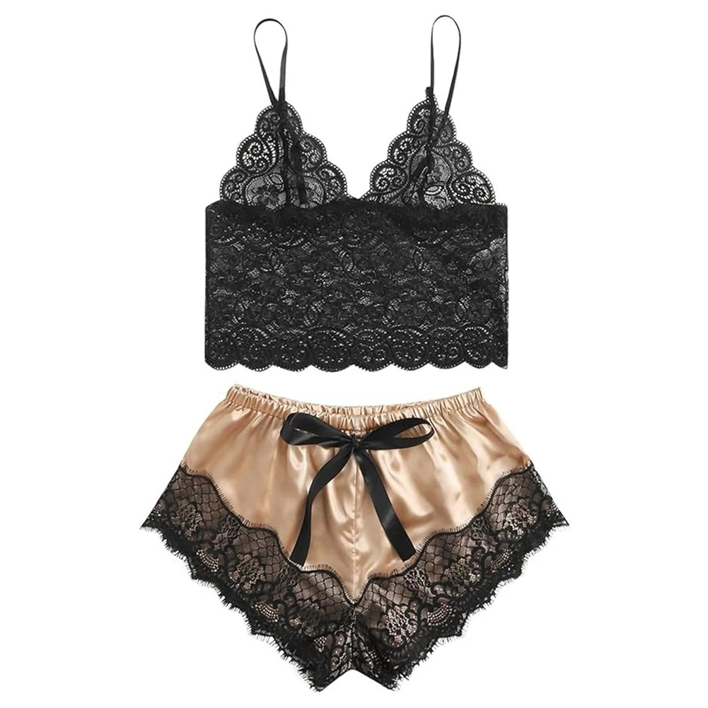 Women Sexy Lace Sleepwear Erotic Lingerie Hollow Out Pajamas Set Thin Tops Short Bra Pants Suits Intimates Outfit Lady Nightwear
Women Sexy Lace Sleepwear Erotic Lingerie Hollow Out Pajamas Set Thin Tops Short Bra Pants Suits Intimates Outfit Lady Nightwear