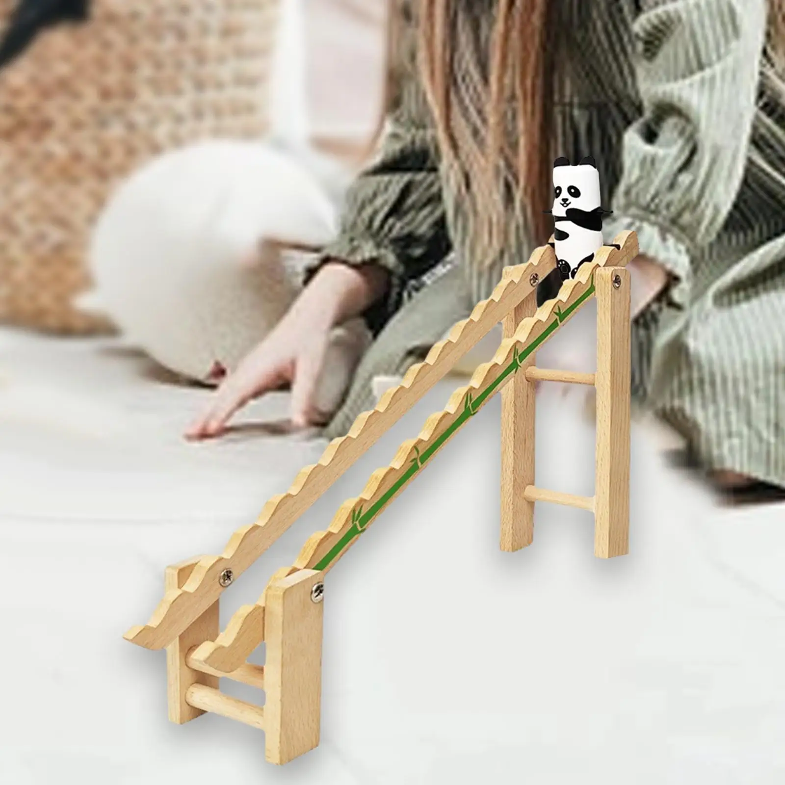 

Toddlers Panda Slide Stairs Indoor Toy Playset Durable Small Panda Climbing Toys for Holiday Birthday Children Halloween Kids