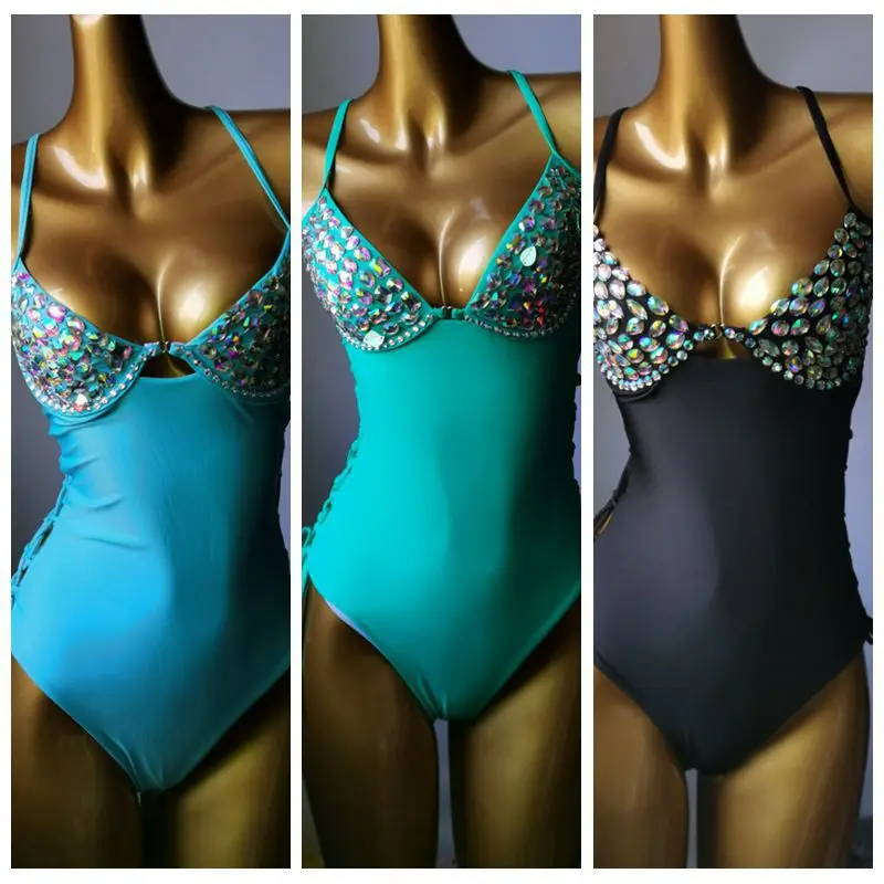 

2023 One-piece Diamond Sports Swimsuit, Personalized High Waisted Tight Solid Color Sexy Swimsuit Plus Size Swimwear